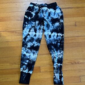Young Fabulous & Broke Black and White Tie-Dye Joggers